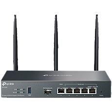 TP-Link ER706W Omada AX3000 Wi-Fi 6 Gigabit VPN Router, 1× Gigabit SFP WAN/LAN Port, 1× Gigabit RJ45 WAN Port, 4× Gigabit WAN/LAN RJ45 Ports, 1× USB 3.0, 574Mbps at 2.4 GHz + 2402 Mbps at 5 GHz (HE160), Integration with Omada SDN, SSL VPN, OpenVP