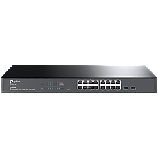 TP-Link SG2218 Omada 16-Port Gigabit Smart Switch with 2 SFP Slots, 16×G RJ45 ports and 2×G SFP slots, Fanless, Zero-Touch Provisioning, 802.1Q VLAN, STP/RSTP/MSTP, Omada App, Static Routing, Rack Mountable, 802.1p/DSCP QoS, ACL, 802.1x, CLI, SNMP TP-Link SG2218 Omada 16-Port Gigabit Smart Switch with 2 SFP Slots, 16×G RJ45 ports and 2×G SFP slots, Fanless, Zero-Touch Provisioning, 802.1Q VLAN, STP/RSTP/MSTP, Omada App, Static Routing, Rack Mountable, 802.1p/DSCP QoS, ACL, 802.1x, CLI, SNMP