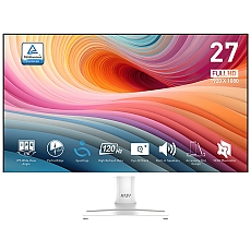 MSI PRO MP275W E2 Professional Business Monitor, 27" 120Hz, FHD (1920x1080) 16:9, IPS Anti-glare, 1ms/4ms, 300nits, 1500:1, 178/178, Adaptive-Sync, HDR Ready, Tilt, Speakers, 1x DP, 1x HDMI, 1x D-Sub, White, 3Y Warranty