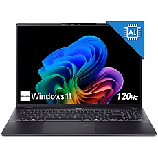 Acer Swift 16 AI, SF16-51-99ND, Intel Core Ultra 9 288V, 16" 2.8K OLED (2880x1800) DCI-P3 100%, 32GB LPDDR5X 6400MHz on board, 1024GB PCIe NVMe SSD, Intel UMA, QHD Cam, WiFi 7, BT 6E, Backlit Kbd, Win 11 Home, Ice Black