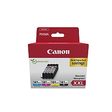 Canon CLI-581 XXL BK/C/M/Y Multi Pack + Canon Plus Glossy II PP-201, 10x15 cm, 100 sheets