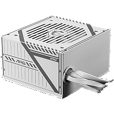 MSI MAG A650BNL WHITE Power Supply 650W, 80 PLUS Bronze, 120mm low noise Fan, Protections: OCP/OVP/OPP/OTP/SCP, Active PFC Design, Flat Cable Equipment, Dimensions: 150mmx140mmx86mm, 5Y Warranty