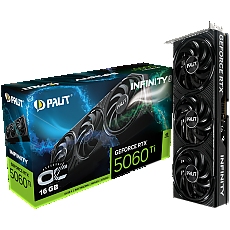 PALIT GeForce RTX 5060 Ti Infinity 3 OC 16GB GDDR7 128 bit, 1x HDMI 2.1b, 3x DP 2.1b, 3 Fan, 1x 8-pin pwr connector, 600W, 291.9 x 116.6 x 41.3 mm, NE7506TS19T1-GB2061S