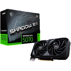 MSI Video Card Nvidia GeForce RTX 5070 12G SHADOW 2X OC, 12GB GDDR7, 192bit, Effective Memory Clock: 28000MHz, Boost: 2542 MHz, 6144 CUDA Cores, PCIe 5.0, 3x DP 2.1b, HDMI 2.1b, RAY TRACING, Dual Fan, 1x16pin, 650W Recommended PSU, 3Y
