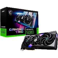 MSI Video Card Nvidia GeForce RTX 5080 16G GAMING TRIO OC WHITE (16GB GDDR7/256bit, PCI-E Gen5, 3x DP 2.1, 1x HDMI 2.1, 1x 16-pin Power Connector, 850W recommended PSU, Retail)